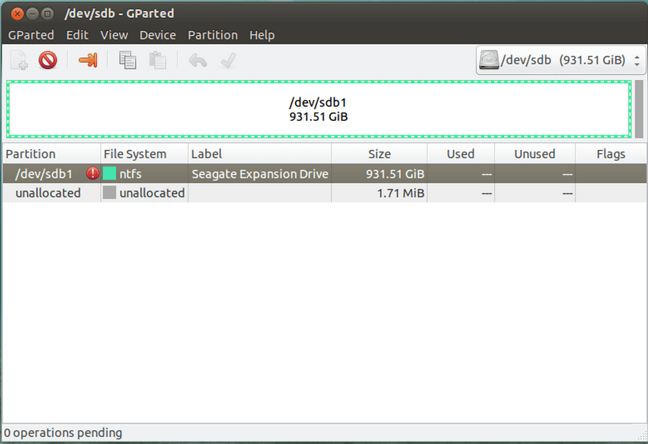 Gparted NTFS error pic