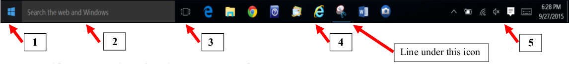 Windows 10 Basics Session 1 win-10-taskbar-numbered