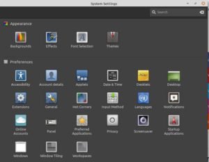 Cinnamon Control Panel